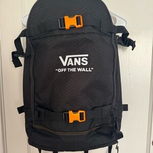 Vans Black Backpack with Bold Orange Buckles